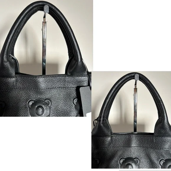 Io Pelle rare black Teddy bears embossed leather tote - Picture 9 of 16